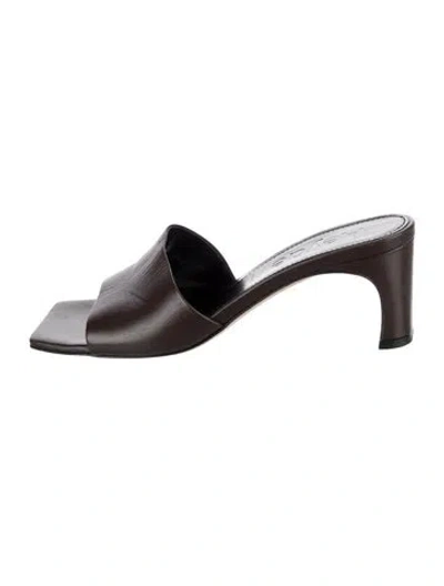 Pre-owned Aeyde Leather Slides In Brown