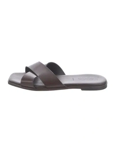 Pre-owned Aeyde Leather Slides In Brown