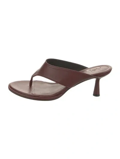 Pre-owned Aeyde Leather Slides In Burgundy
