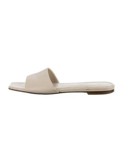 Pre-owned Aeyde Leather Slides In Gold