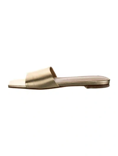 Pre-owned Aeyde Leather Slides In Gold