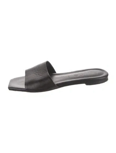 Pre-owned Aeyde Leather Slides In Gray