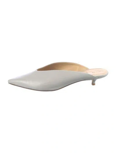 Pre-owned Aeyde Leather Slides In Gray