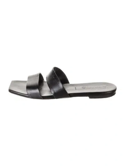 Pre-owned Aeyde Leather Slides In Grey