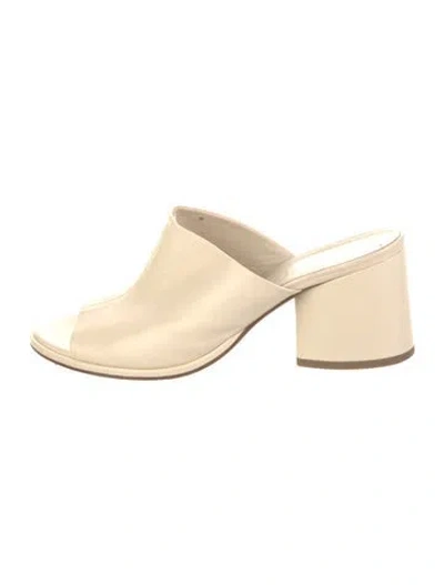 Pre-owned Aeyde Leather Slides In Neutral