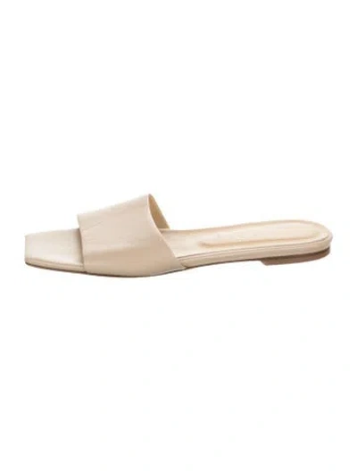 Pre-owned Aeyde Leather Slides In Neutral
