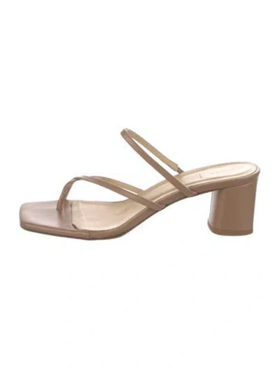 Pre-owned Aeyde Leather Slides In Neutral