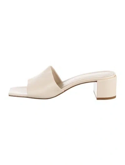 Pre-owned Aeyde Leather Slides In Neutral