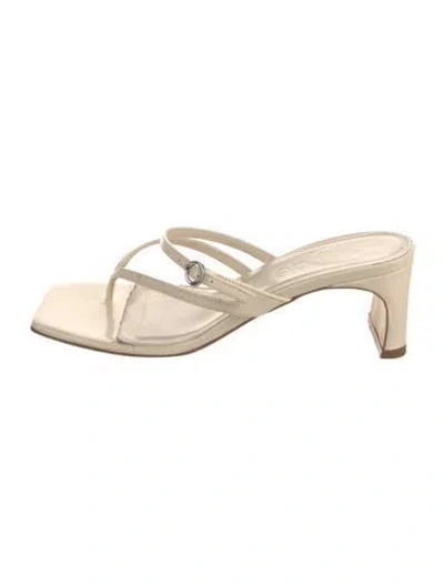 Pre-owned Aeyde Leather Slides In Neutral