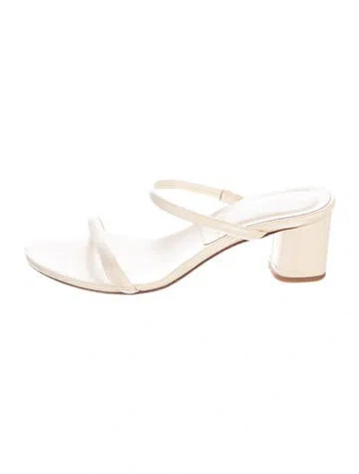 Pre-owned Aeyde Leather Slides In Neutral