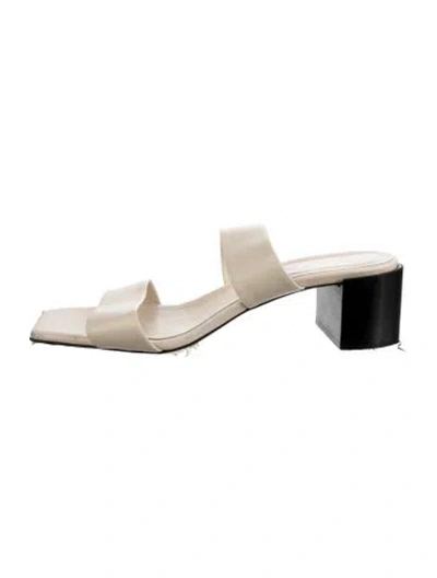 Pre-owned Aeyde Leather Slides In Neutrals