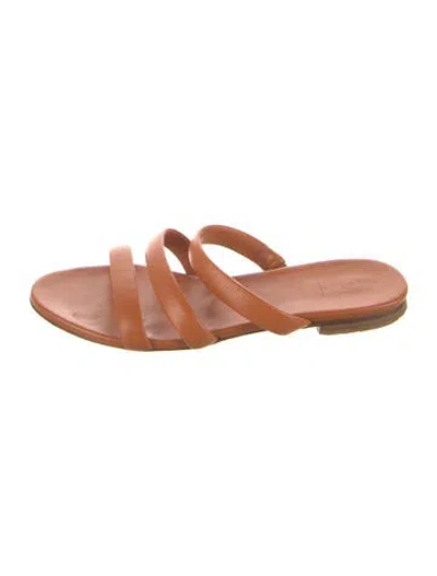 Pre-owned Aeyde Leather Slides In Orange