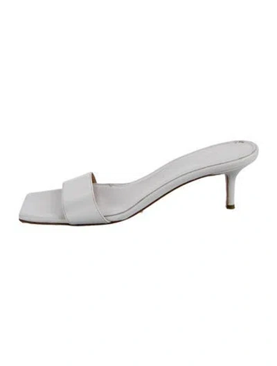 Pre-owned Aeyde Leather Slides In Silver