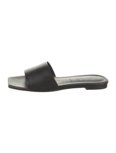 Pre-owned Aeyde Leather Slides W/ Tags In Black