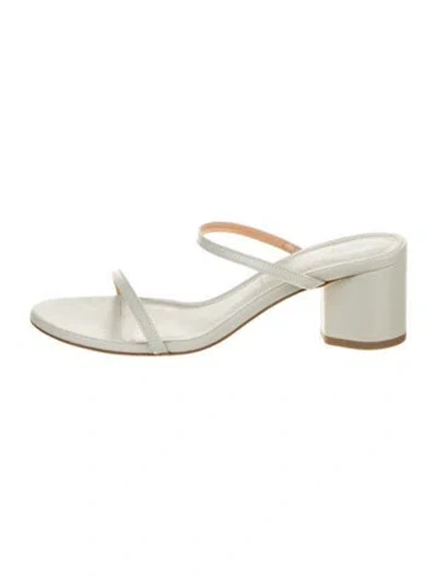 Pre-owned Aeyde Leather Slides In White