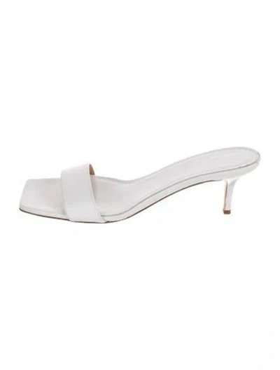 Pre-owned Aeyde Leather Slides In White
