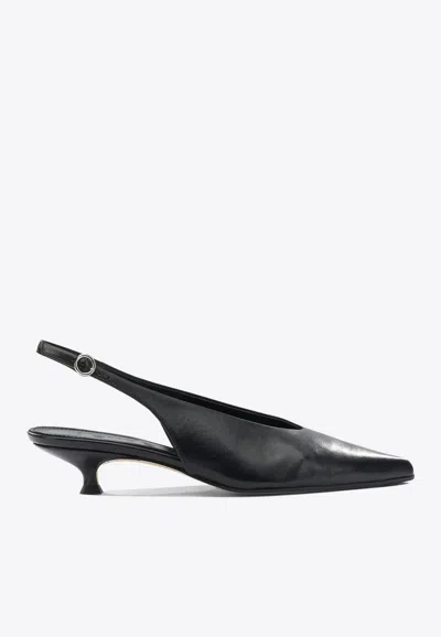 Aeyde Leather Slingack Pumps In Black