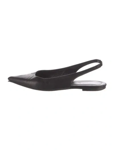 Pre-owned Aeyde Leather Slingback Flats In Black