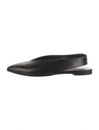 Pre-owned Aeyde Leather Slingback Flats In Black