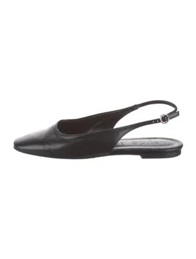 Pre-owned Aeyde Leather Slingback Flats In Black
