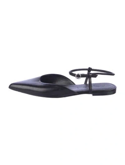 Pre-owned Aeyde Leather Slingback Flats In Blue