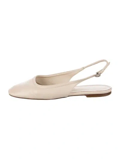 Pre-owned Aeyde Leather Slingback Flats In Neutral