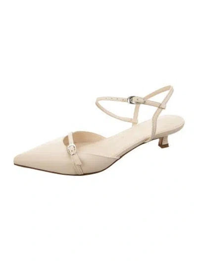 Pre-owned Aeyde Leather Slingback Flats In Neutral