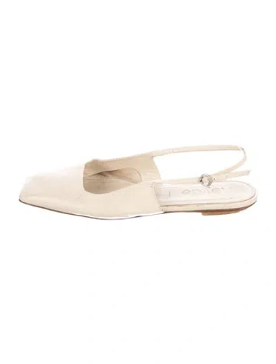 Pre-owned Aeyde Leather Slingback Flats In Neutral