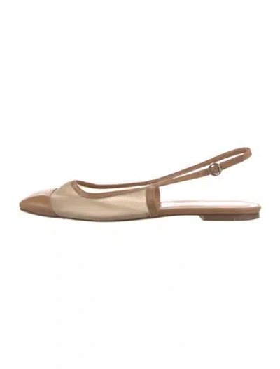 Pre-owned Aeyde Leather Slingback Flats In Neutral