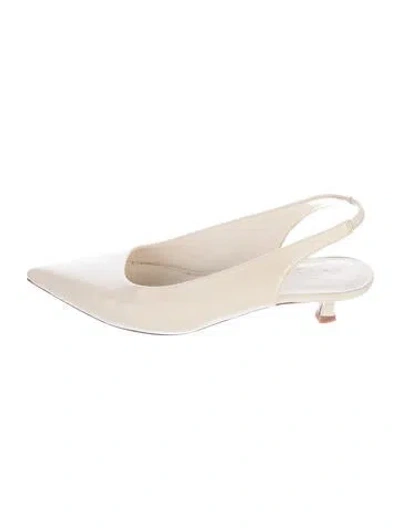 Pre-owned Aeyde Leather Slingback Flats In Neutrals