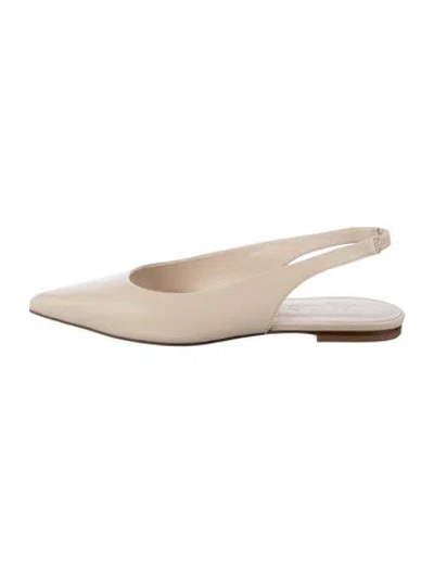 Pre-owned Aeyde Leather Slingback Flats In Neutrals