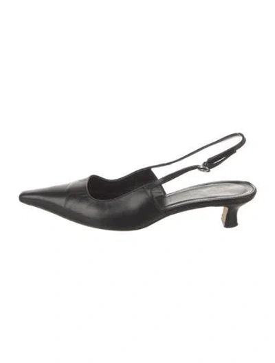 Pre-owned Aeyde Leather Slingback Pumps In Black