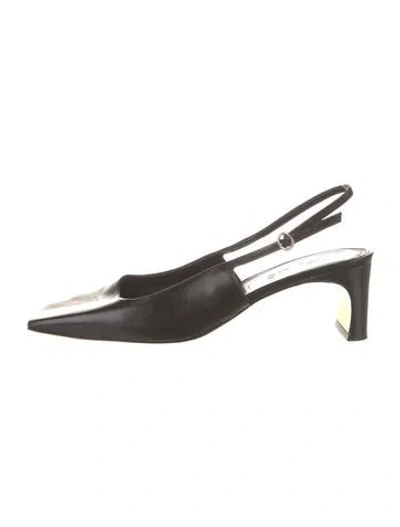 Pre-owned Aeyde Leather Slingback Pumps In Black