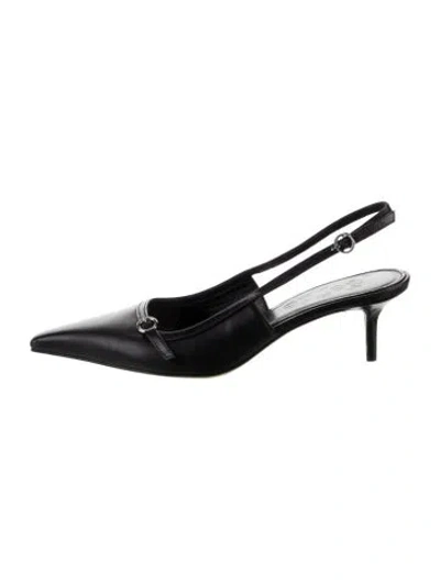 Pre-owned Aeyde Leather Slingback Pumps In Black