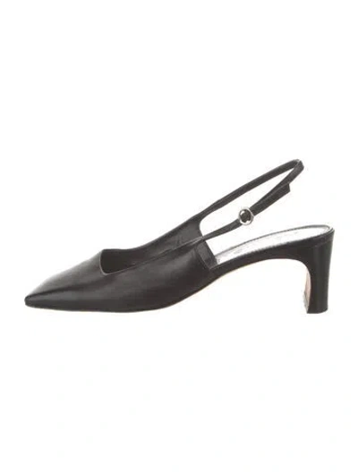 Pre-owned Aeyde Leather Slingback Pumps In Black