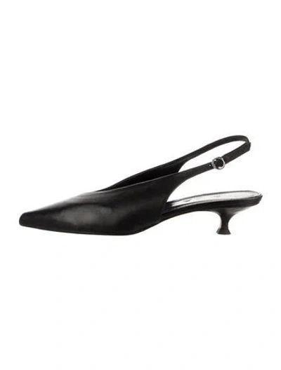 Pre-owned Aeyde Leather Slingback Pumps In Black