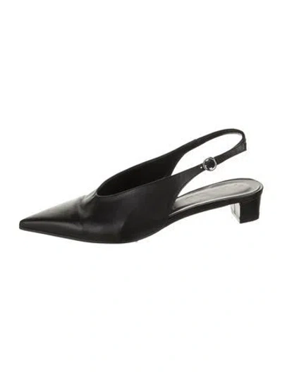 Pre-owned Aeyde Leather Slingback Pumps In Black