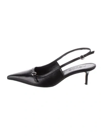 Pre-owned Aeyde Leather Slingback Pumps In Black