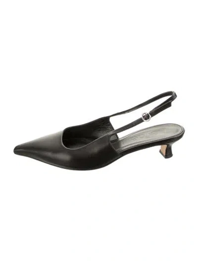 Pre-owned Aeyde Leather Slingback Pumps In Green