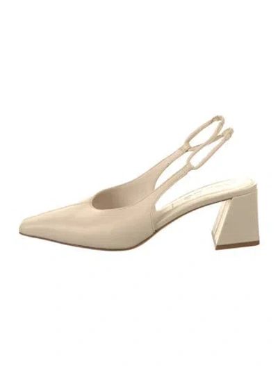 Pre-owned Aeyde Leather Slingback Pumps In Neutral
