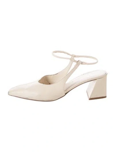 Pre-owned Aeyde Leather Slingback Pumps In Neutral