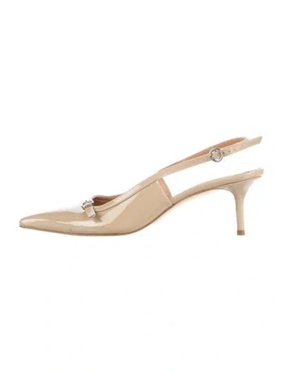 Pre-owned Aeyde Leather Slingback Pumps In Neutrals
