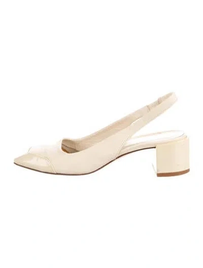 Pre-owned Aeyde Leather Slingback Pumps In Neutrals