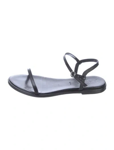 Pre-owned Aeyde Leather Slingback Sandals In Black