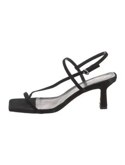 Pre-owned Aeyde Leather Slingback Sandals In Black