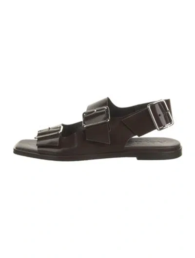 Pre-owned Aeyde Leather Slingback Sandals In Brown