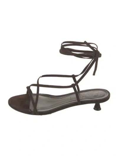 Pre-owned Aeyde Leather Slingback Sandals In Brown