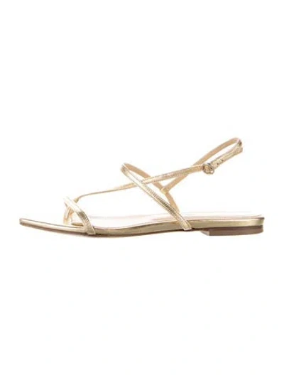 Pre-owned Aeyde Leather Slingback Sandals In Gold