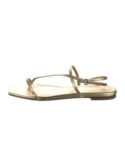 Pre-owned Aeyde Leather Slingback Sandals In Gold