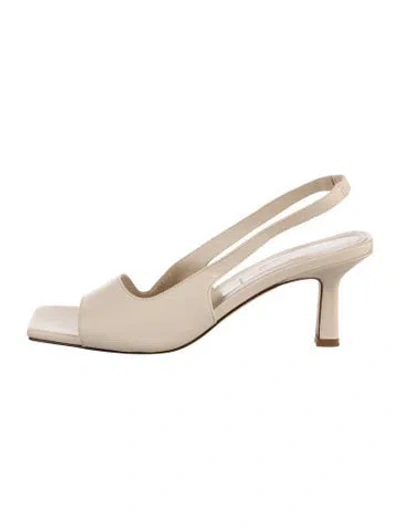 Pre-owned Aeyde Leather Slingback Sandals In Neutral